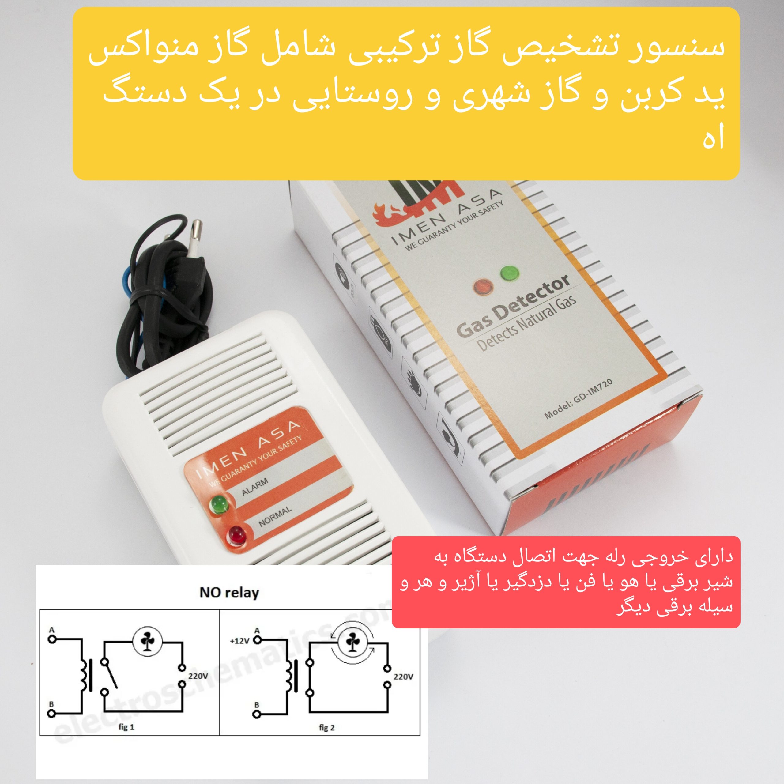 سنسور گازمنواکسید کربن با خروجی رله